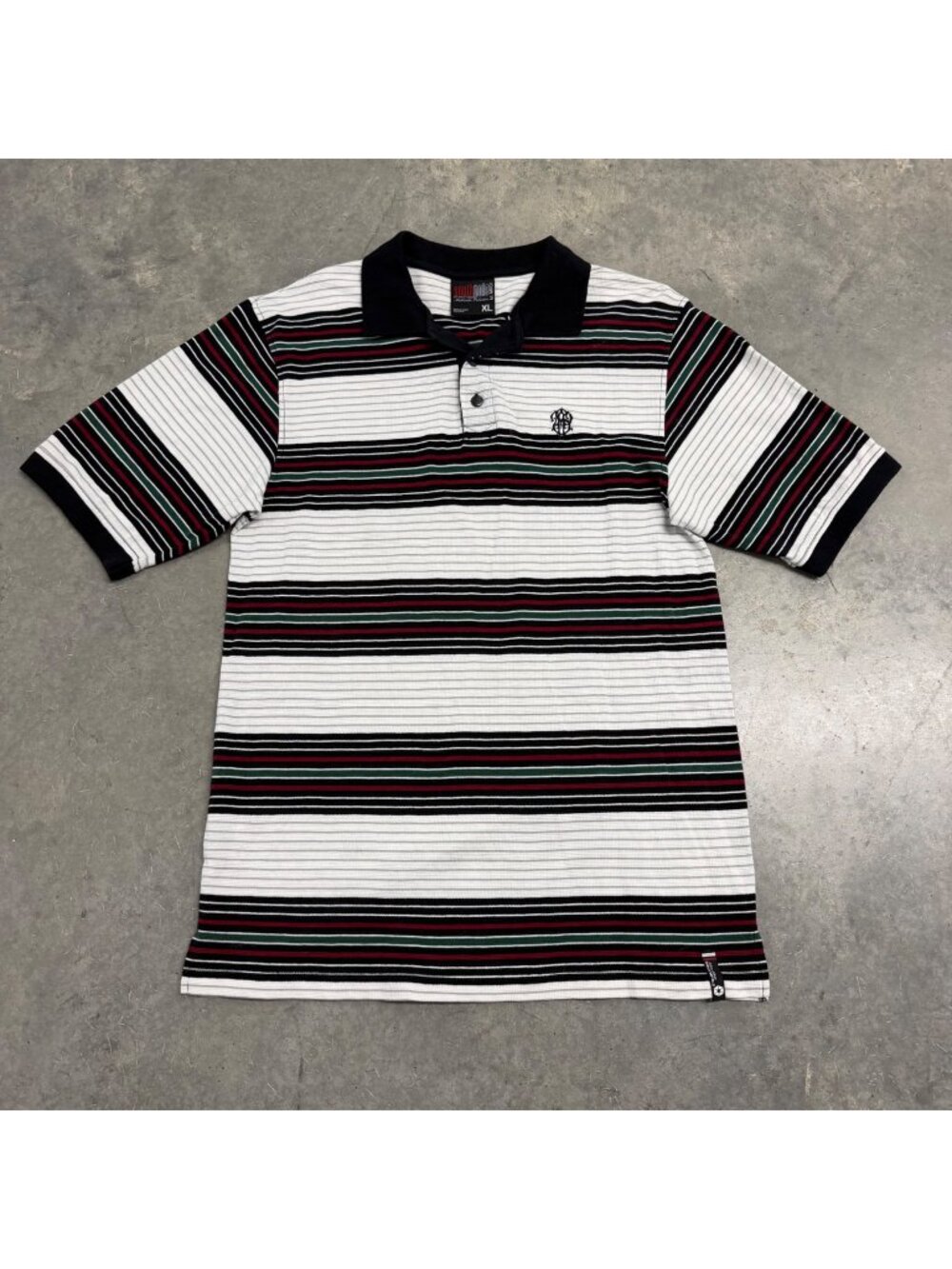 Vintage Y2K Southpole Striped Knit Polo Shirt Size XL